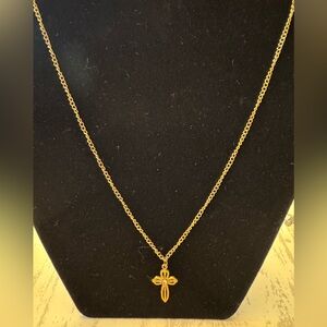 Vintage St Anthony Gold Cross Pendant Necklace